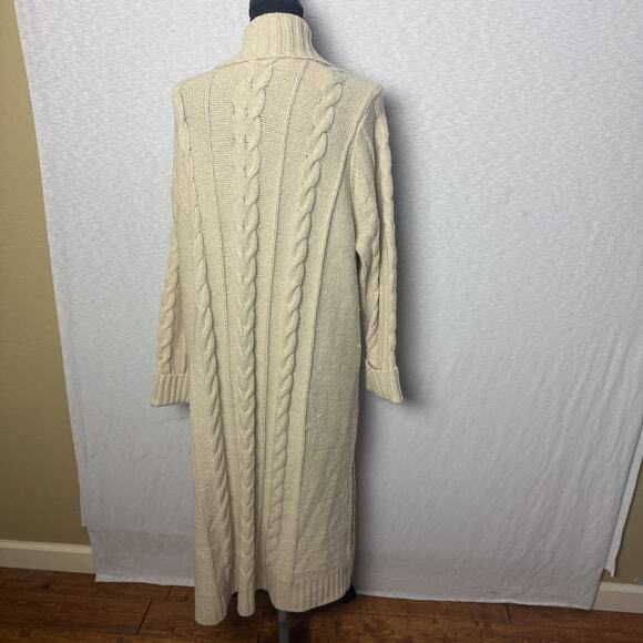 Torrid Oatmeal Cable Knit Open Front “Coatigan” Plus Size 3X NWT Shawl Collar - Picture 2 of 5